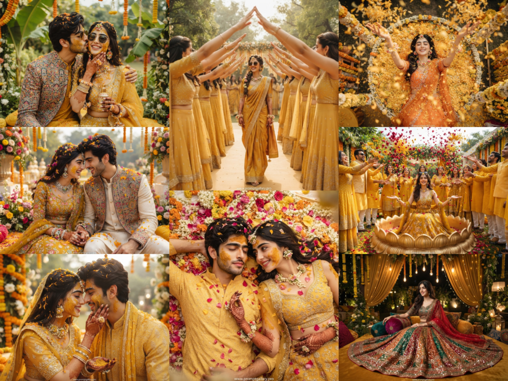 Couple Wedding Prompt for Gemini AI Haldi – 8 Vibrant Pre-Wedding Styles