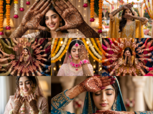 Couple Wedding Prompt for Gemini AI Mehndi – 7 Stunning Bridal Mehndi Styles