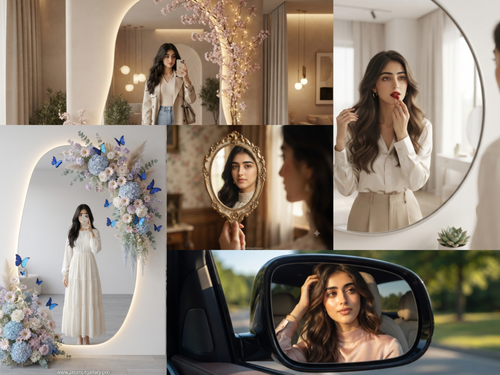 DP Prompts – 5 Stylish AI Mirror Portrait Ideas for Your Profile Picture