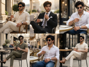 Gemini Prompt for Men – 6 Stylish Café & Lifestyle Portrait Styles
