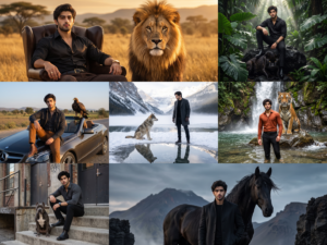 Prompt for Men 7 Powerful Luxury Animal Editorial AI Photo Ideas